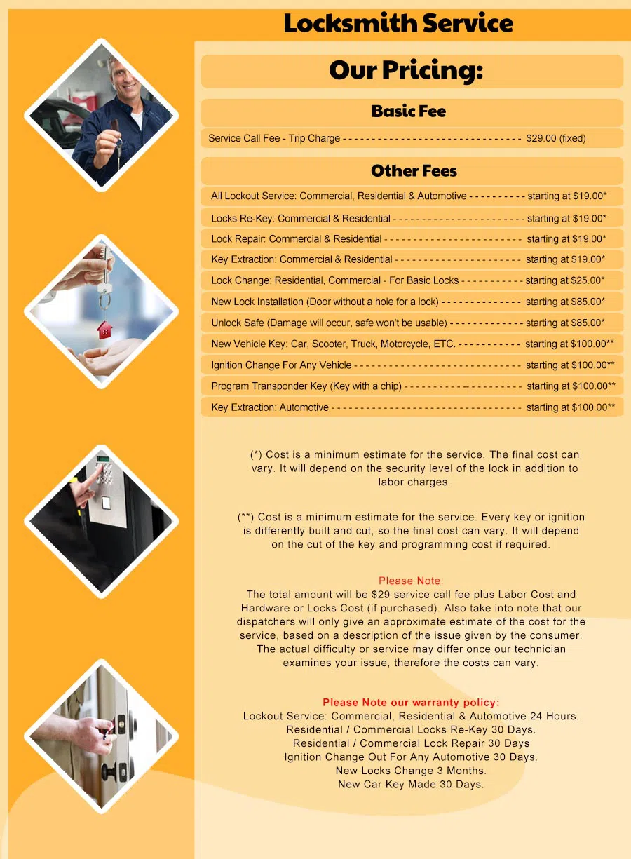 Palm Springs FL Locksmith Store, Palm Springs, FL 561-210-4420 - Price-list